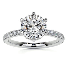 6-Prong Hidden Halo Round Brilliant Moissanite Ring
