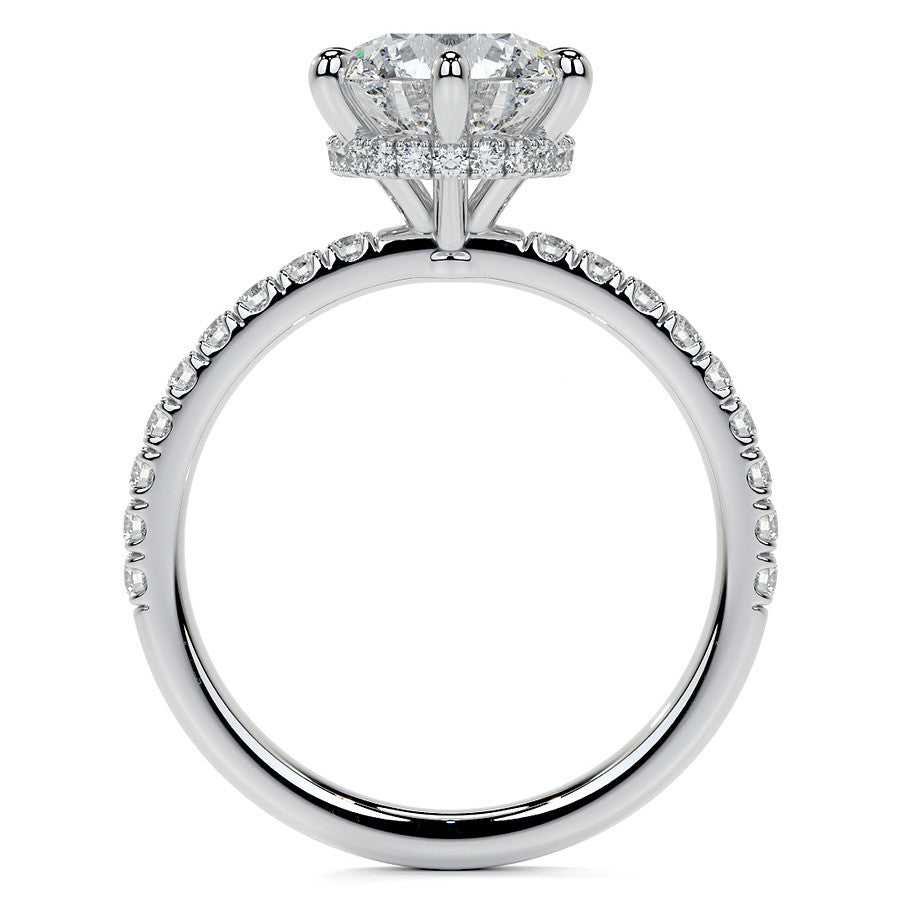 6-Prong Hidden Halo Round Brilliant Moissanite Ring