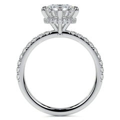 6-Prong Hidden Halo Round Brilliant Moissanite Ring