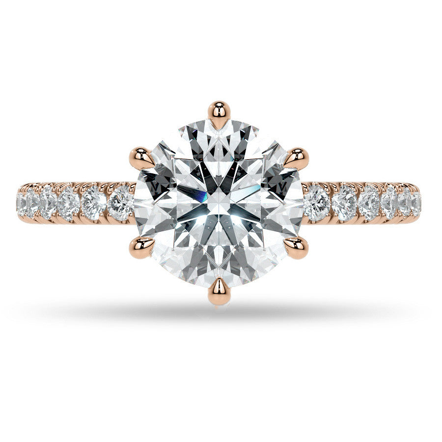 6-Prong Hidden Halo Round Brilliant Moissanite Ring