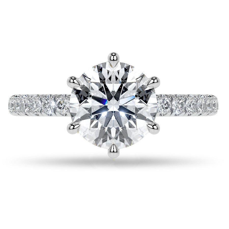6-Prong Hidden Halo Round Brilliant Moissanite Ring