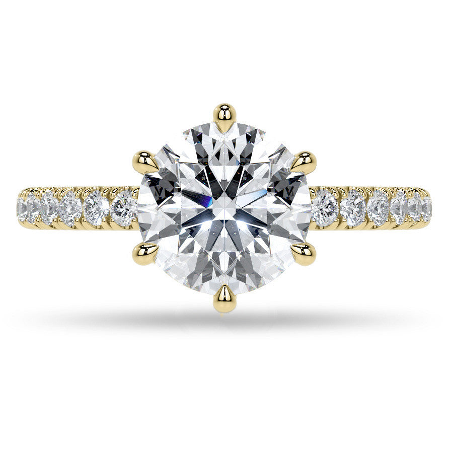 6-Prong Hidden Halo Round Brilliant Moissanite Ring