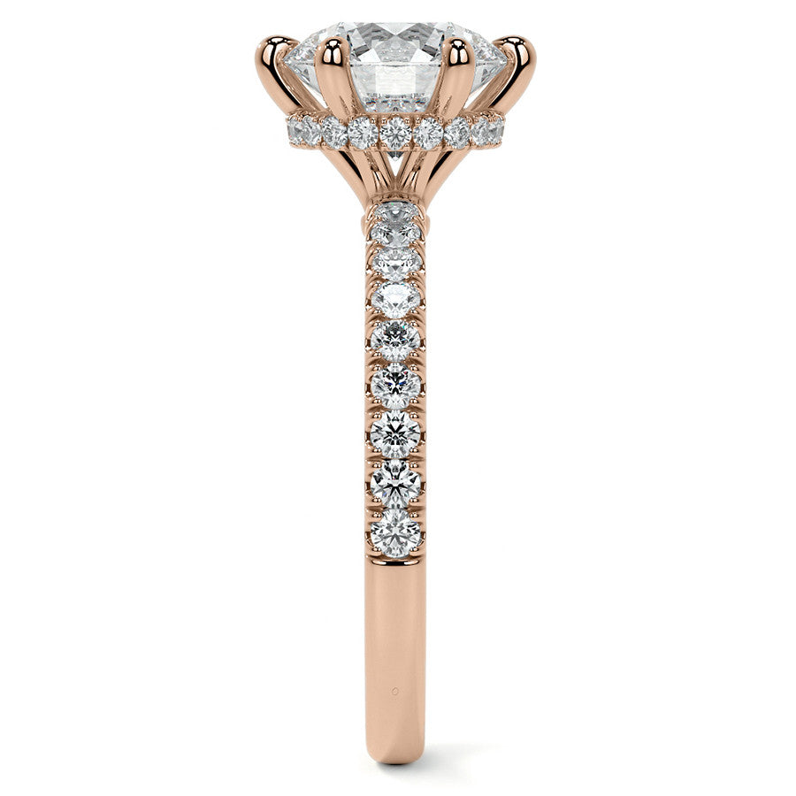6-Prong Hidden Halo Round Brilliant Moissanite Ring