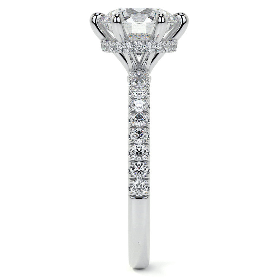 6-Prong Hidden Halo Round Brilliant Moissanite Ring