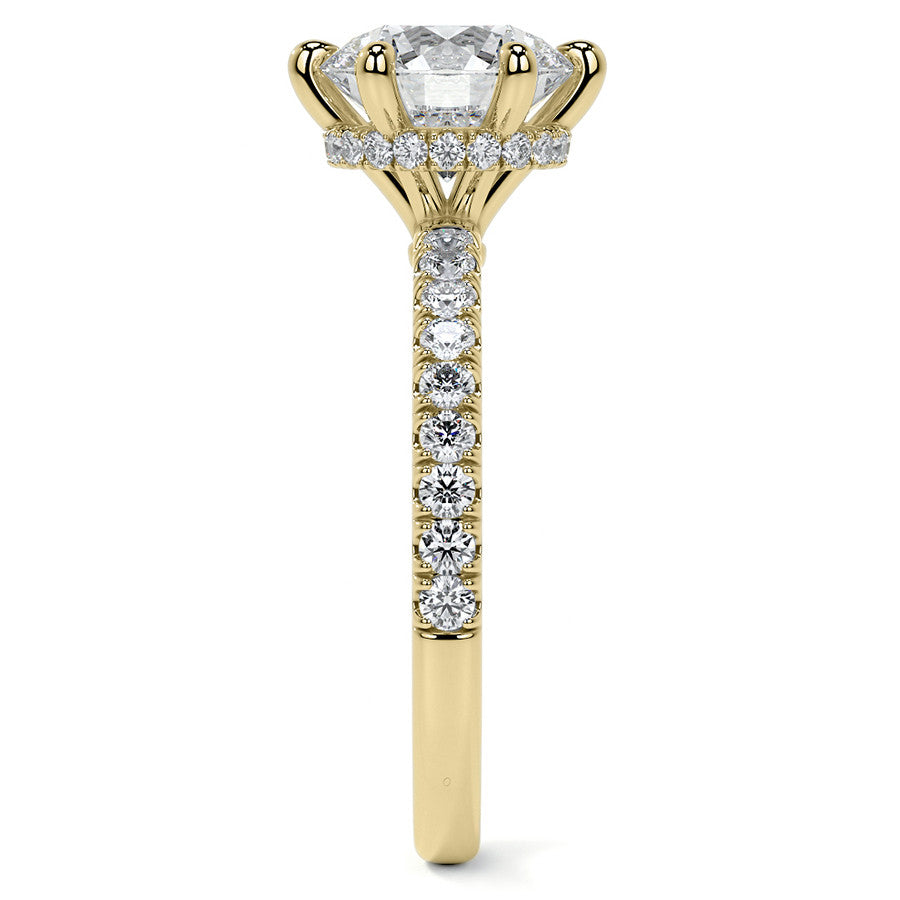 6-Prong Hidden Halo Round Brilliant Moissanite Ring