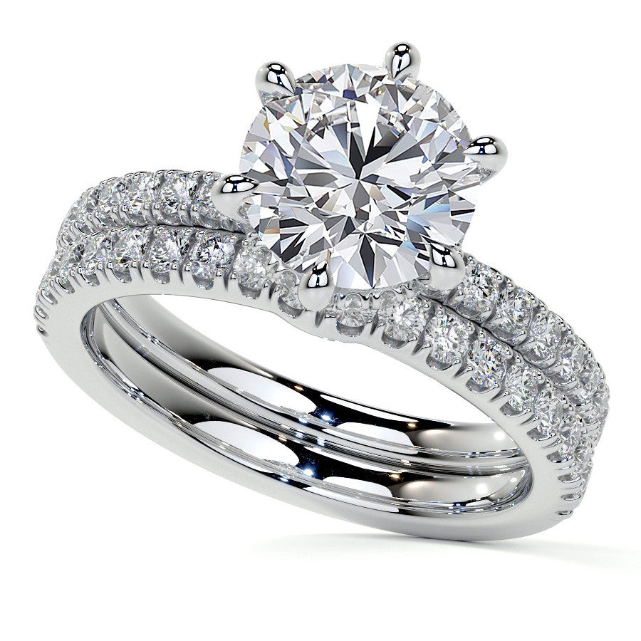 6-Prong Hidden Halo Round Brilliant Moissanite Ring