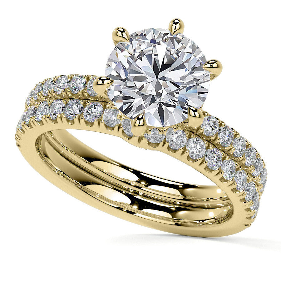 6-Prong Hidden Halo Round Brilliant Moissanite Ring