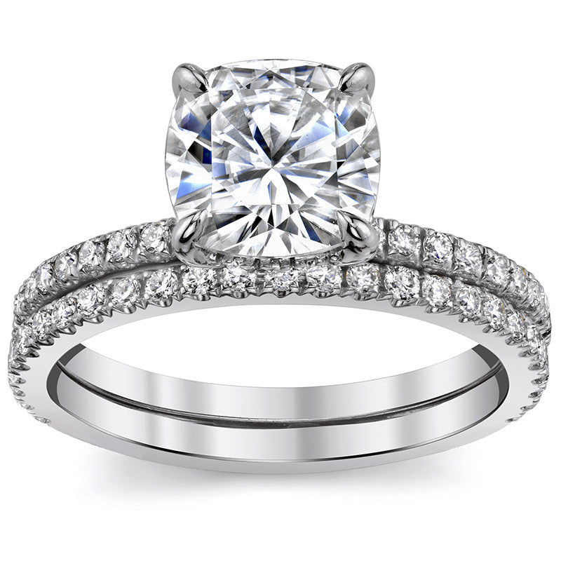 Petite Cushion Moissanite Engagement Ring