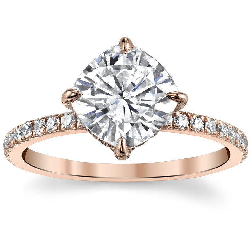 Kite-Set Petite Cushion Moissanite Engagement Ring