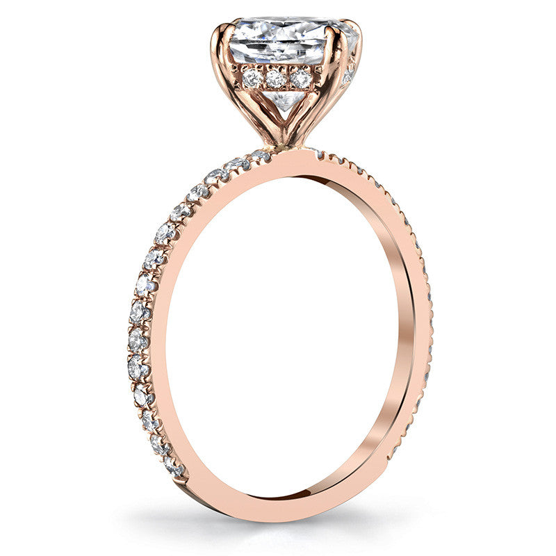 Kite-Set Petite Cushion Moissanite Engagement Ring