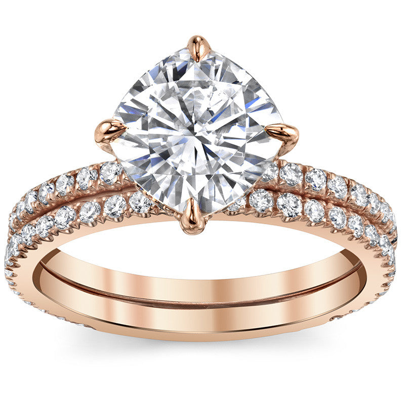 Kite-Set Petite Cushion Moissanite Engagement Ring