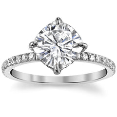 Kite-Set Petite Cushion Moissanite Engagement Ring