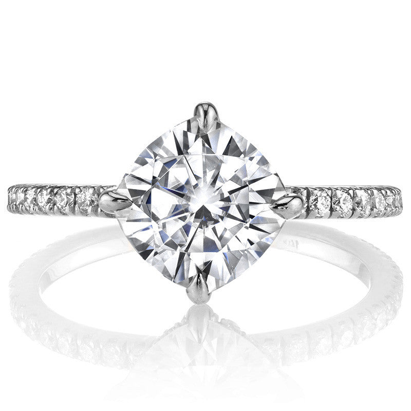 Kite-Set Petite Cushion Moissanite Engagement Ring