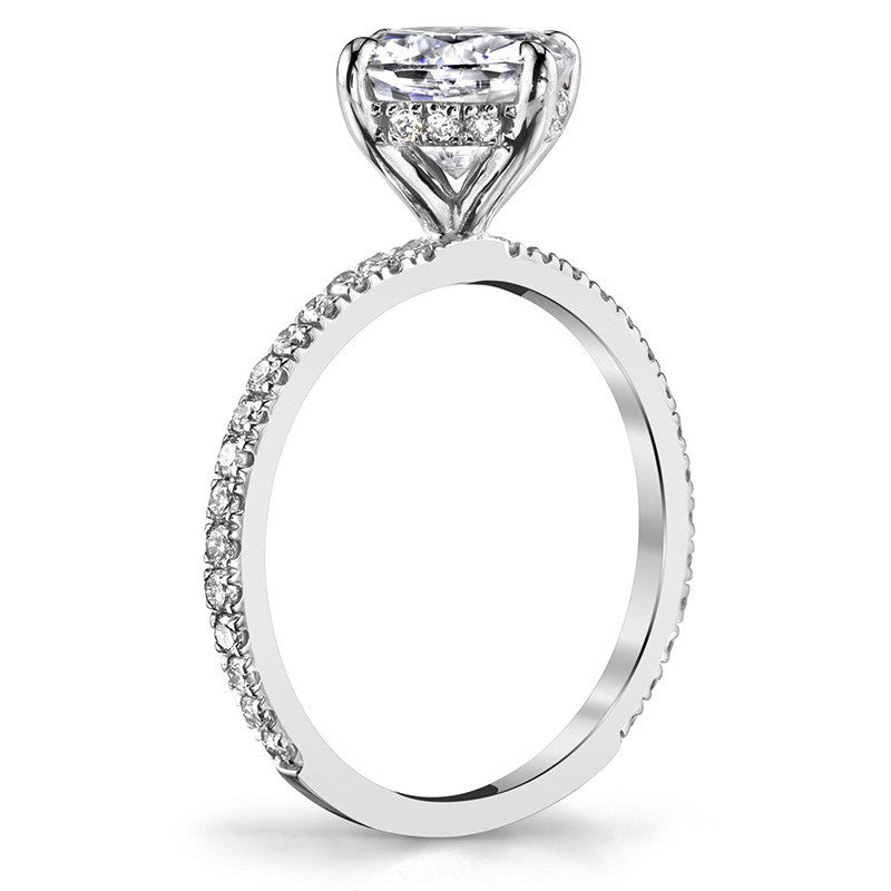 Kite-Set Petite Cushion Moissanite Engagement Ring