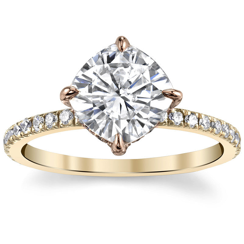 Kite-Set Petite Cushion Moissanite Engagement Ring