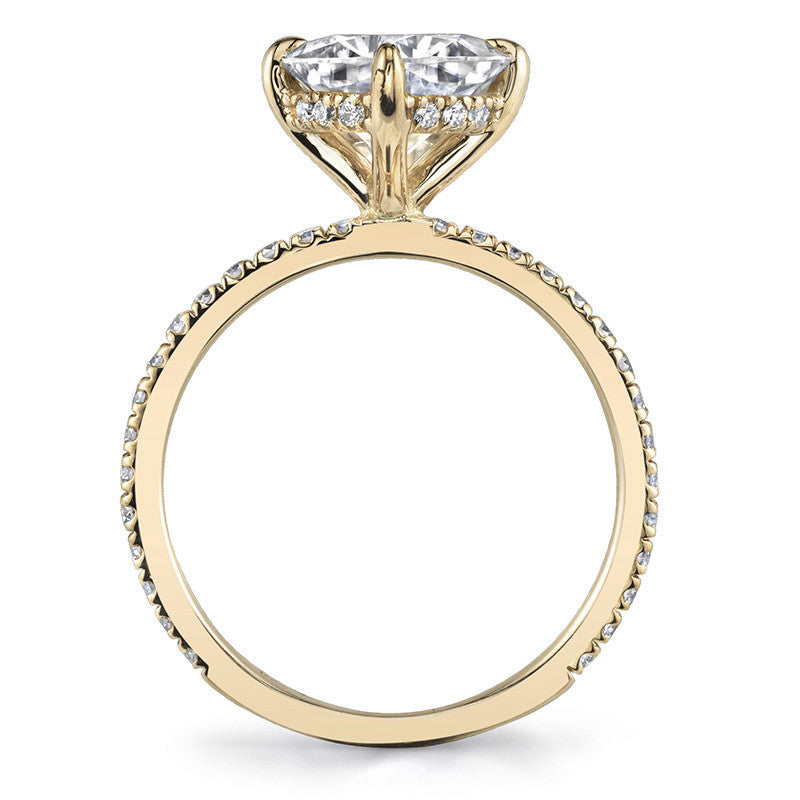 Kite-Set Petite Cushion Moissanite Engagement Ring