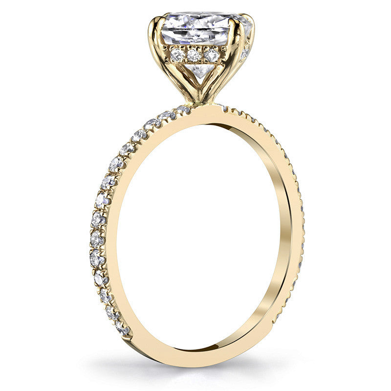 Kite-Set Petite Cushion Moissanite Engagement Ring