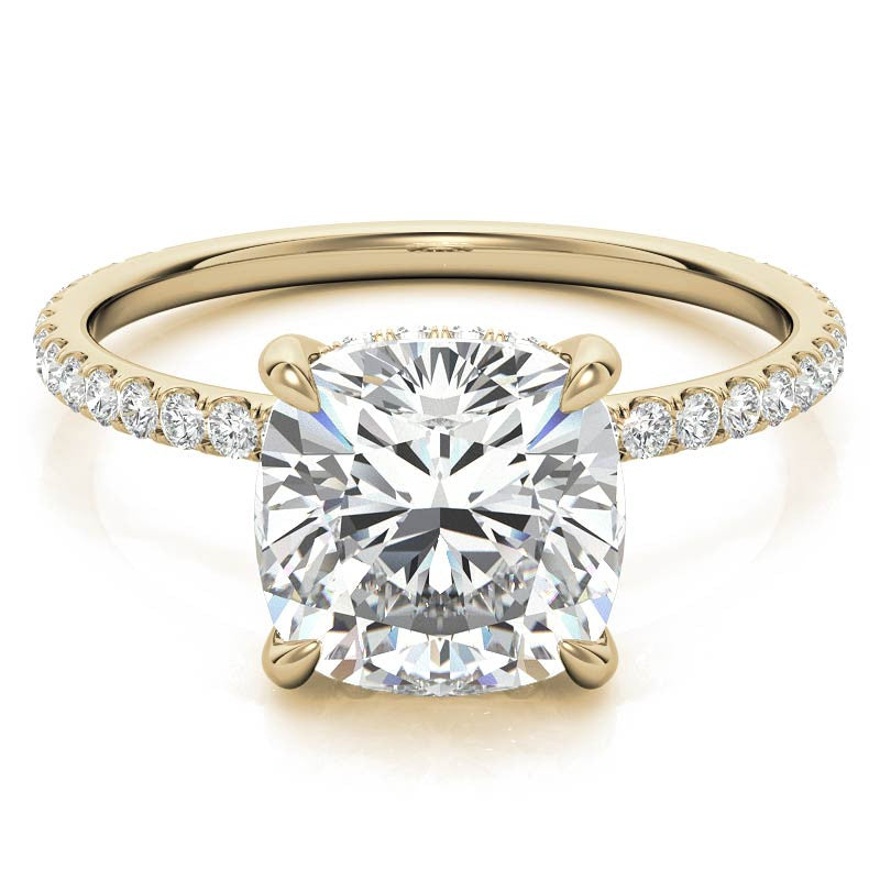 Petite Cushion Moissanite Engagement Ring