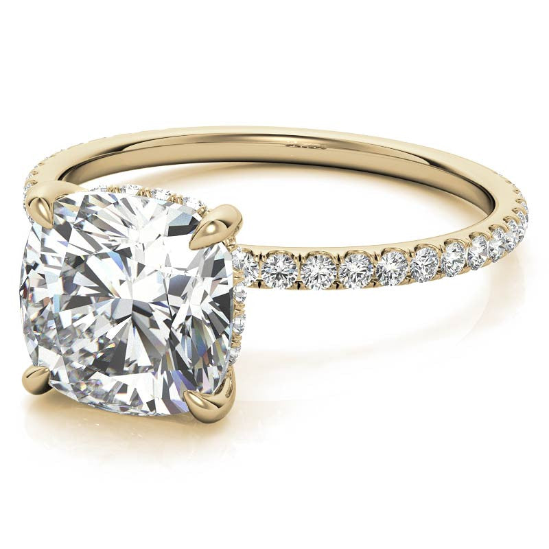 Petite Cushion Moissanite Engagement Ring