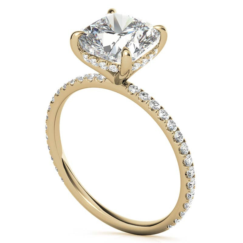 Petite Cushion Moissanite Engagement Ring
