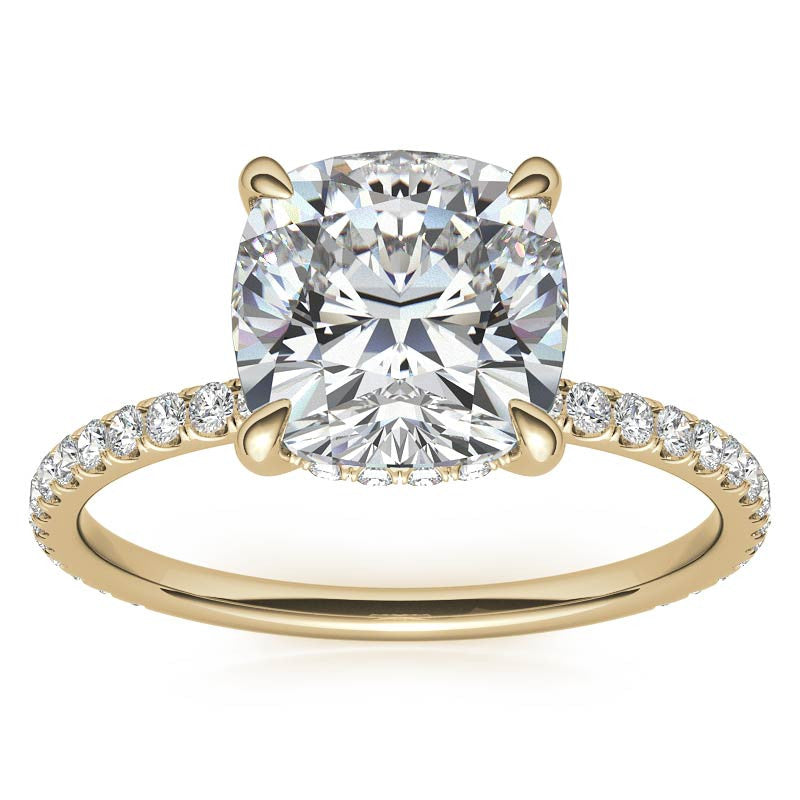 Petite Cushion Moissanite Engagement Ring