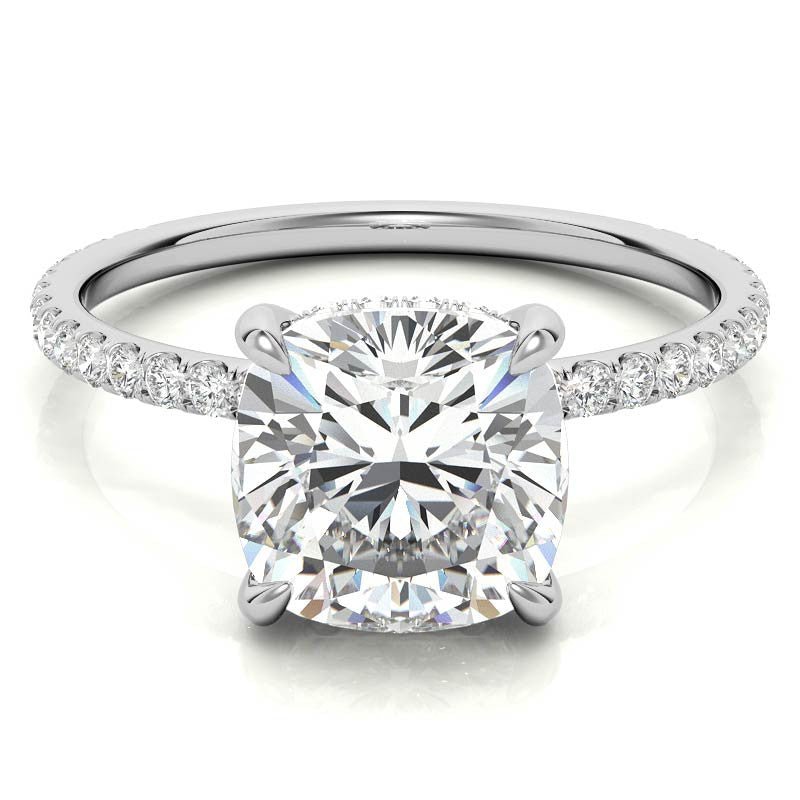 Petite Cushion Moissanite Engagement Ring