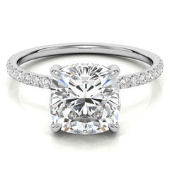 Petite Cushion Moissanite Engagement Ring
