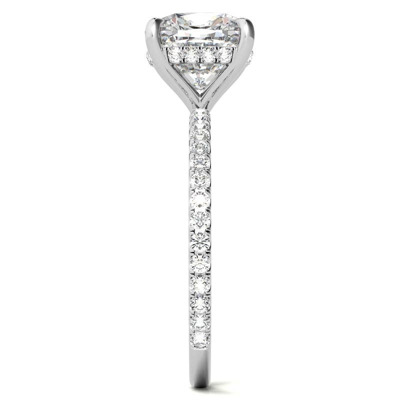 Petite Cushion Moissanite Engagement Ring