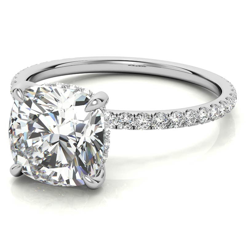 Petite Cushion Moissanite Engagement Ring