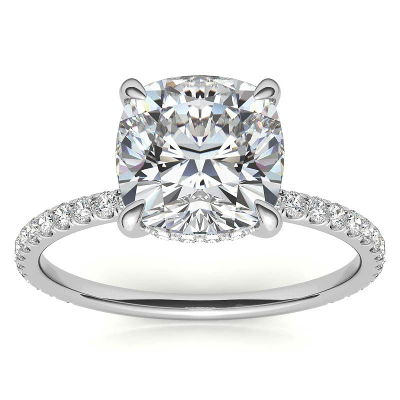 Petite Cushion Moissanite Engagement Ring