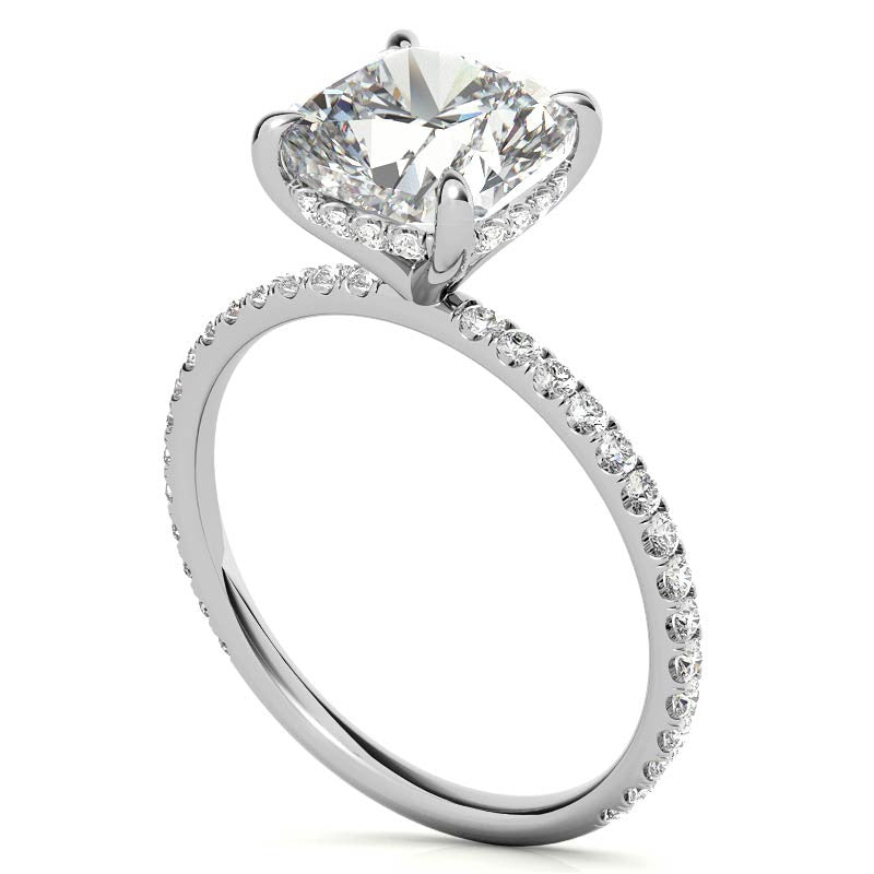 Petite Cushion Moissanite Engagement Ring