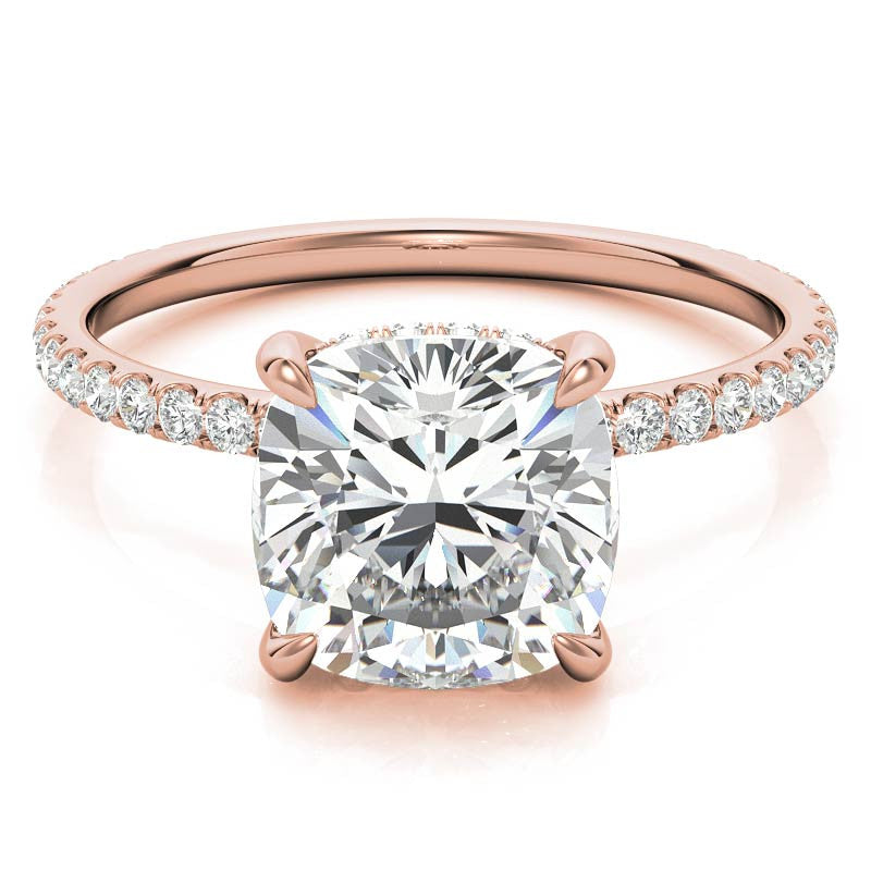 Petite Cushion Moissanite Engagement Ring
