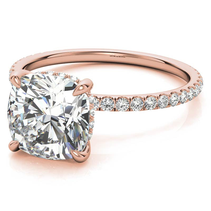 Petite Cushion Moissanite Engagement Ring