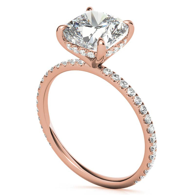 Petite Cushion Moissanite Engagement Ring