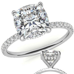 Petite Cushion Moissanite Engagement Ring