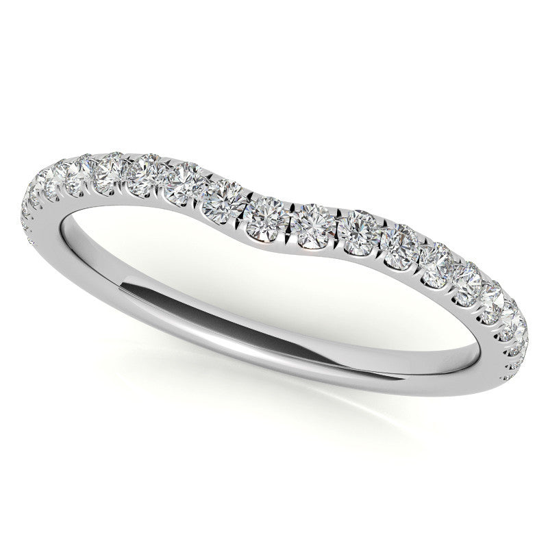Round Trellis Style Moissanite Engagement Ring with Claw Prongs