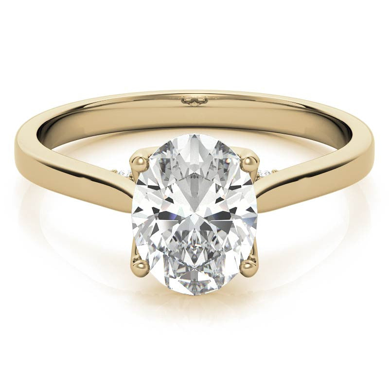 Oval Tulip Prongs Moissanite Engagement Ring