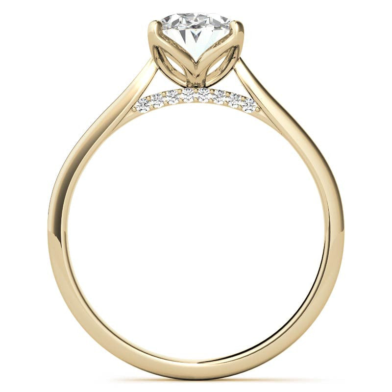 Oval Tulip Prongs Moissanite Engagement Ring