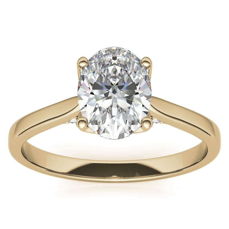 Oval Tulip Prongs Moissanite Engagement Ring