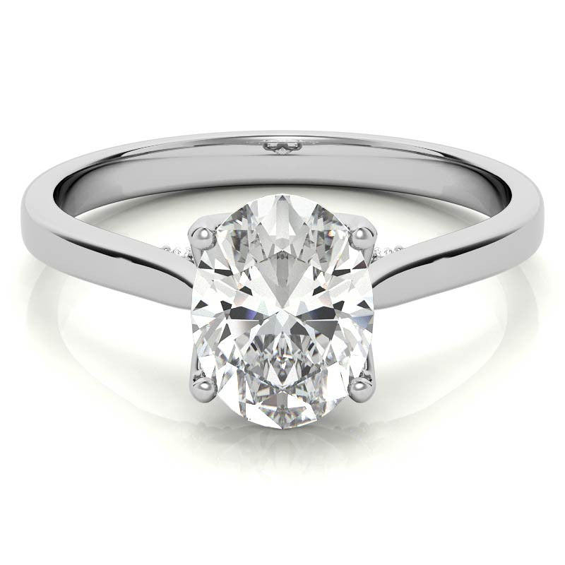 Oval Tulip Prongs Moissanite Engagement Ring