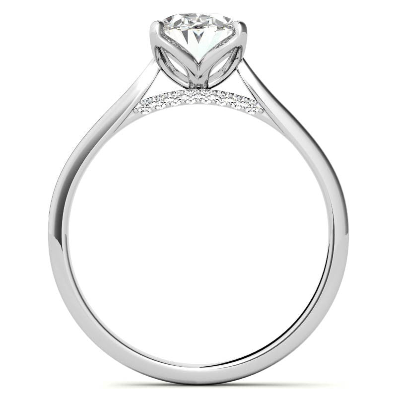 Oval Tulip Prongs Moissanite Engagement Ring