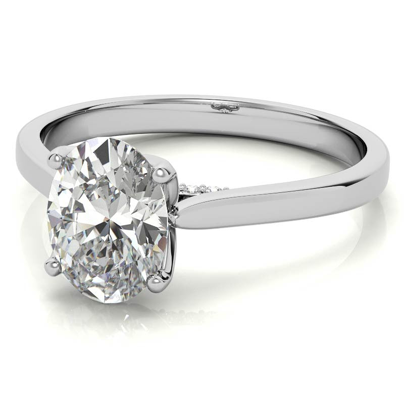 Oval Tulip Prongs Moissanite Engagement Ring