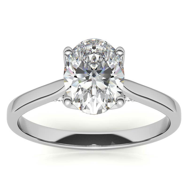 Oval Tulip Prongs Moissanite Engagement Ring