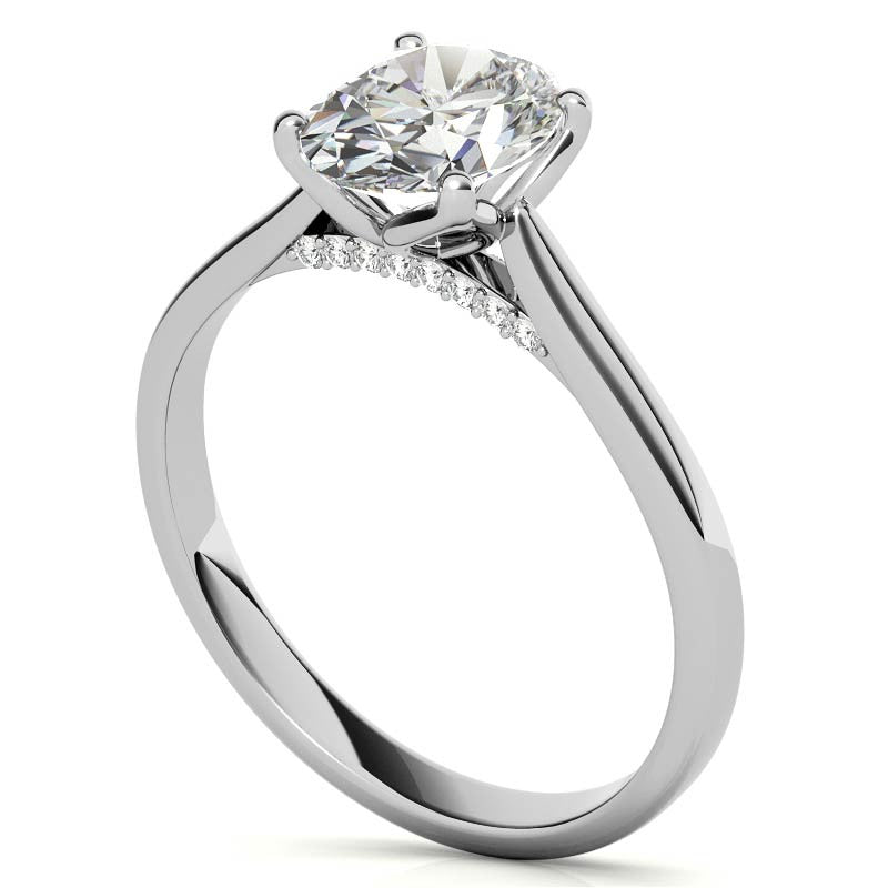 Oval Tulip Prongs Moissanite Engagement Ring