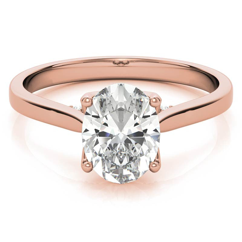 Oval Tulip Prongs Moissanite Engagement Ring