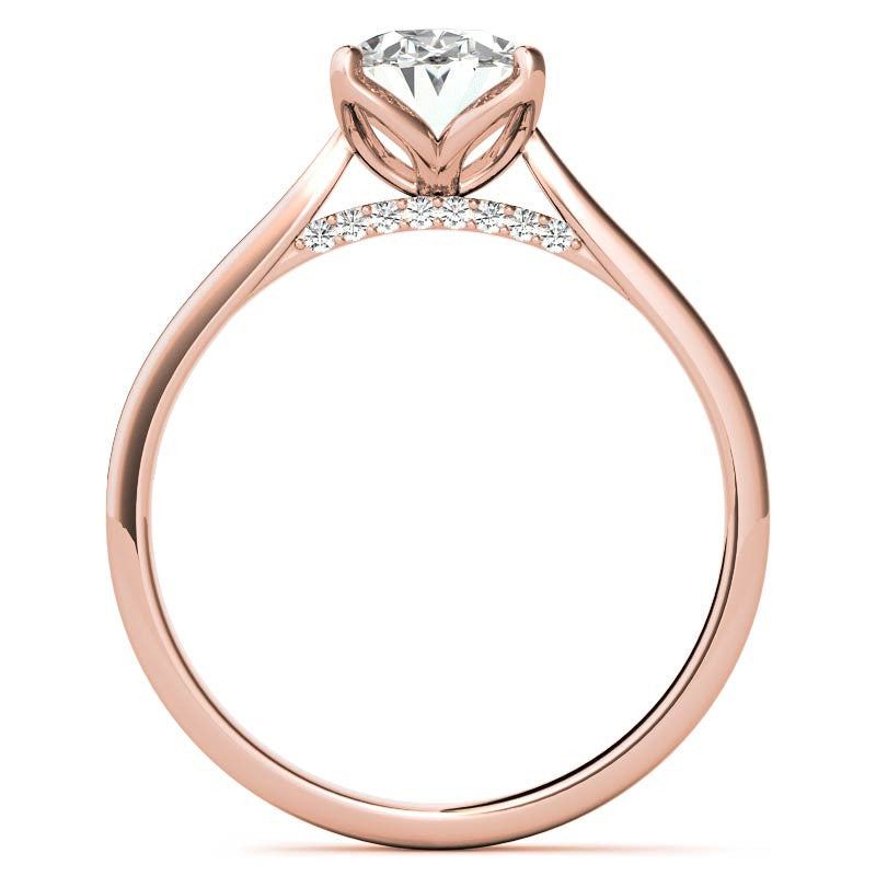 Oval Tulip Prongs Moissanite Engagement Ring