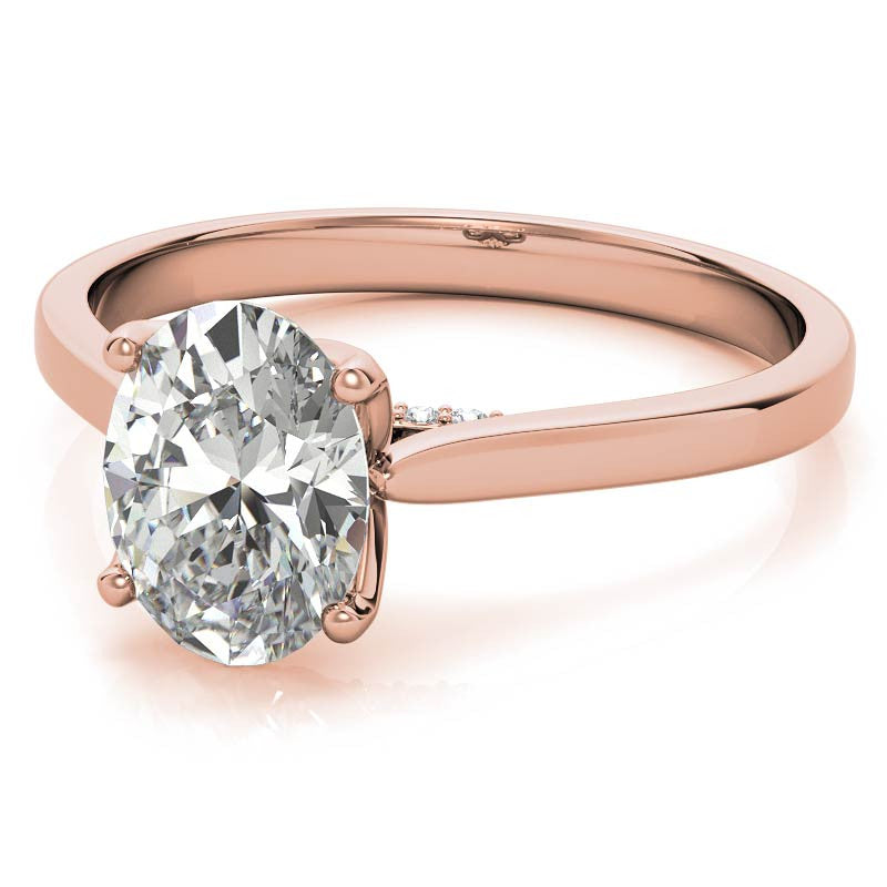 Oval Tulip Prongs Moissanite Engagement Ring