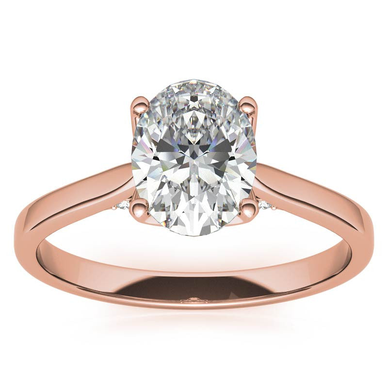 Oval Tulip Prongs Moissanite Engagement Ring