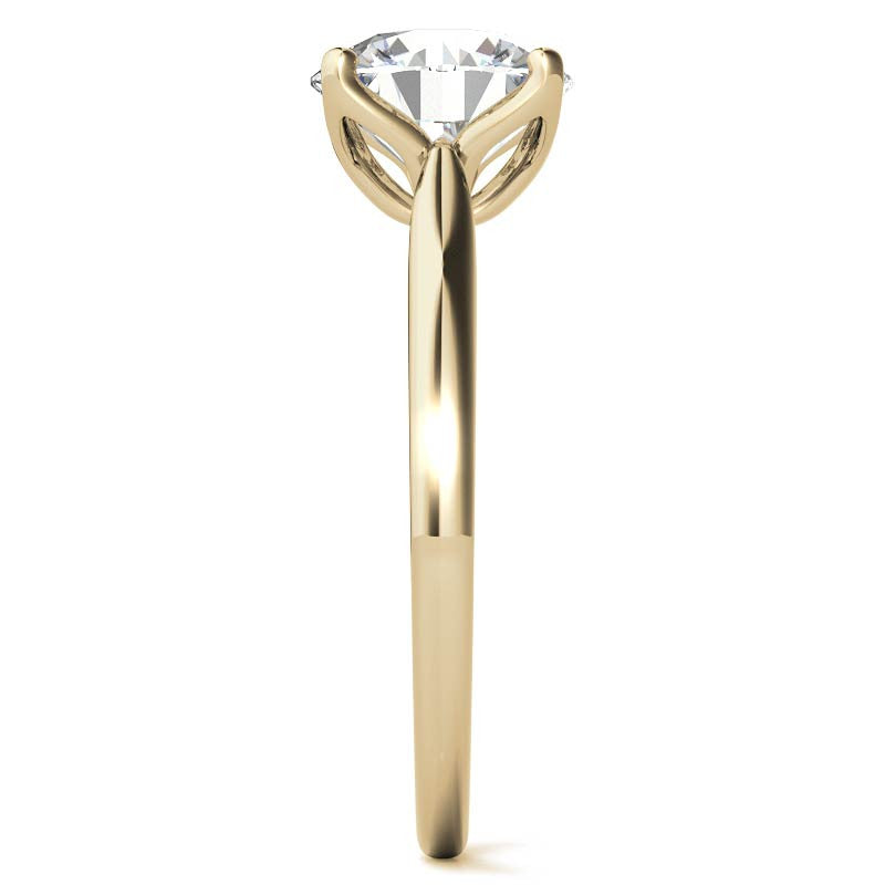 Round Brilliant Moissanite Tulip Prongs Engagement Ring