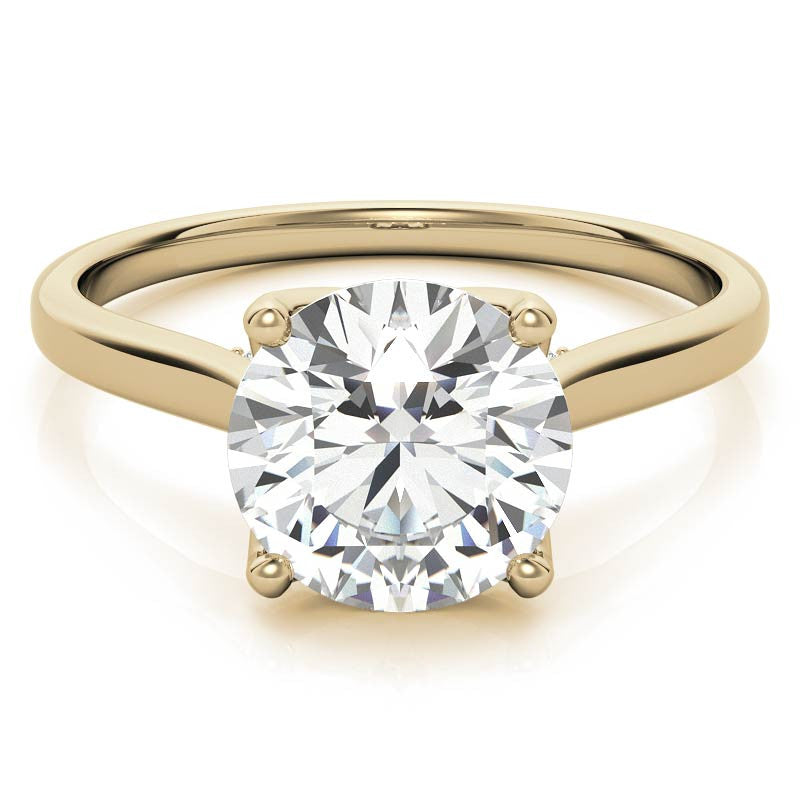 Round Brilliant Moissanite Tulip Prongs Engagement Ring